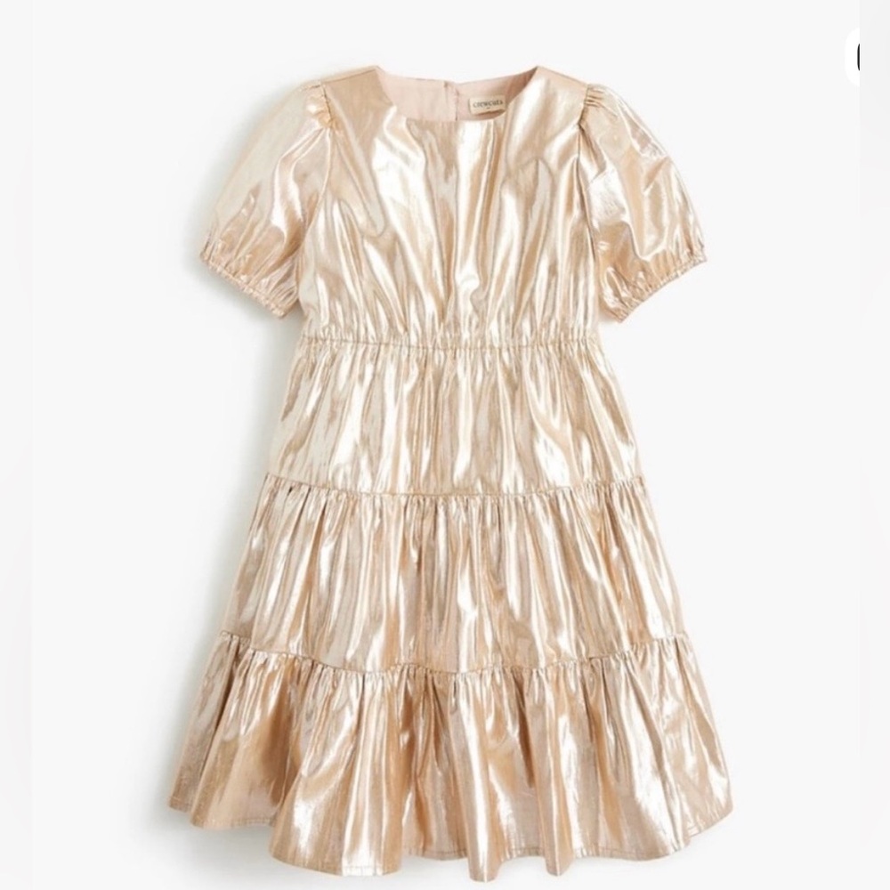 JCrew Girls Crewcuts Metallic Gold Dress, size 8, NWT
